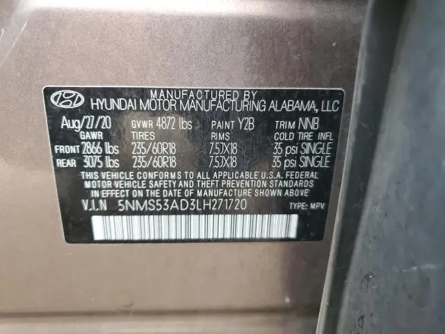2020 HYUNDAI SANTA FE LIMITED