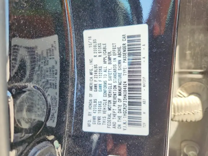 2017 HONDA ACCORD LX  