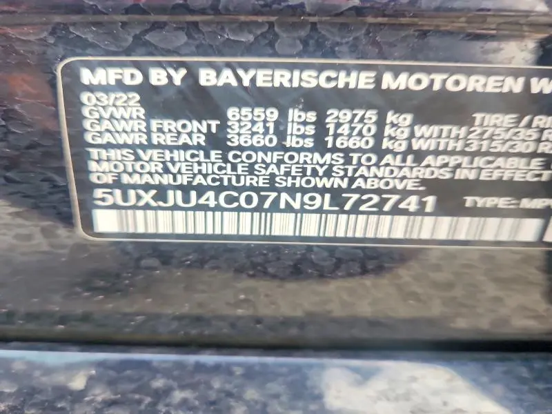 2022 BMW X5 M50I  