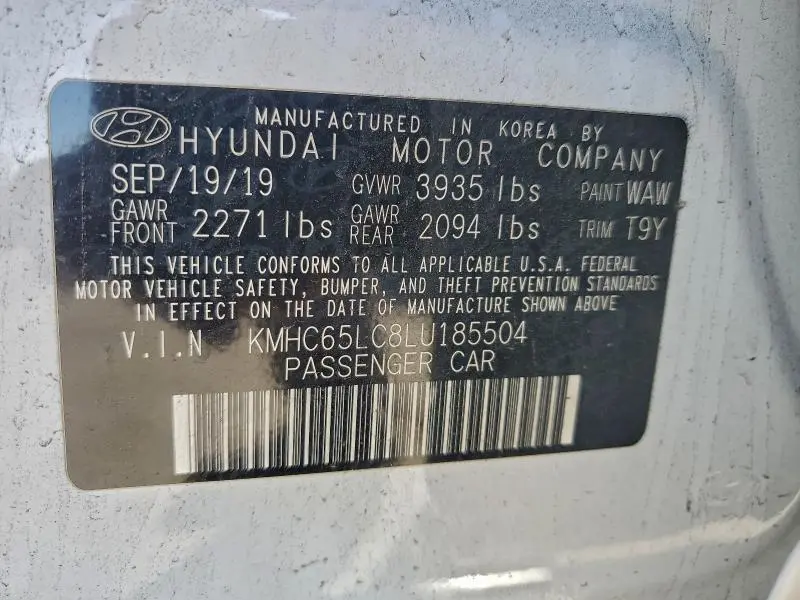 2020 HYUNDAI IONIQ BLUE  