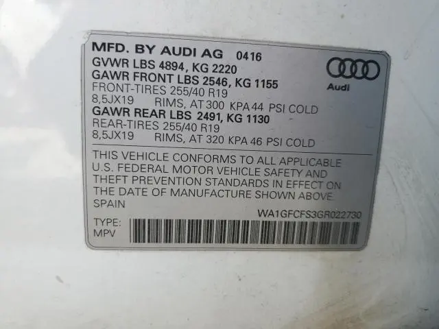 2016 AUDI Q3 PRESTIGE  