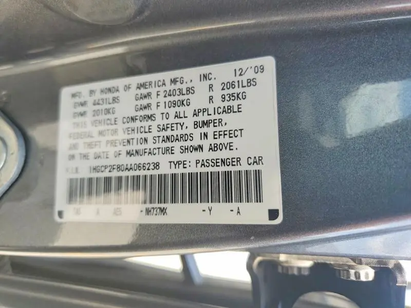 2010 HONDA ACCORD EXL  