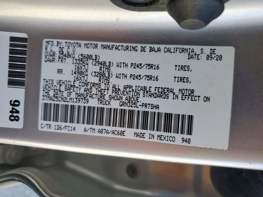 2020 TOYOTA TACOMA DOUBLE CAB  