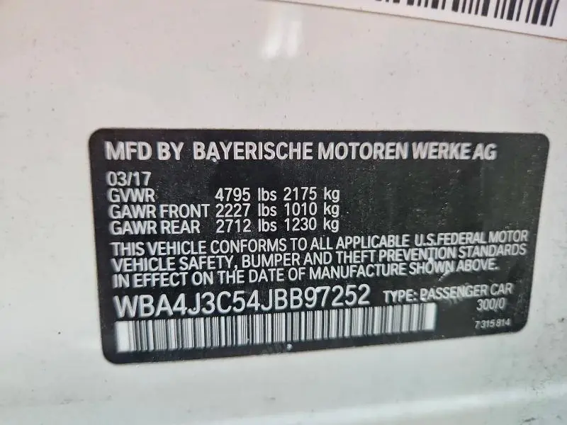 2018 BMW 430XI GRAN COUPE  