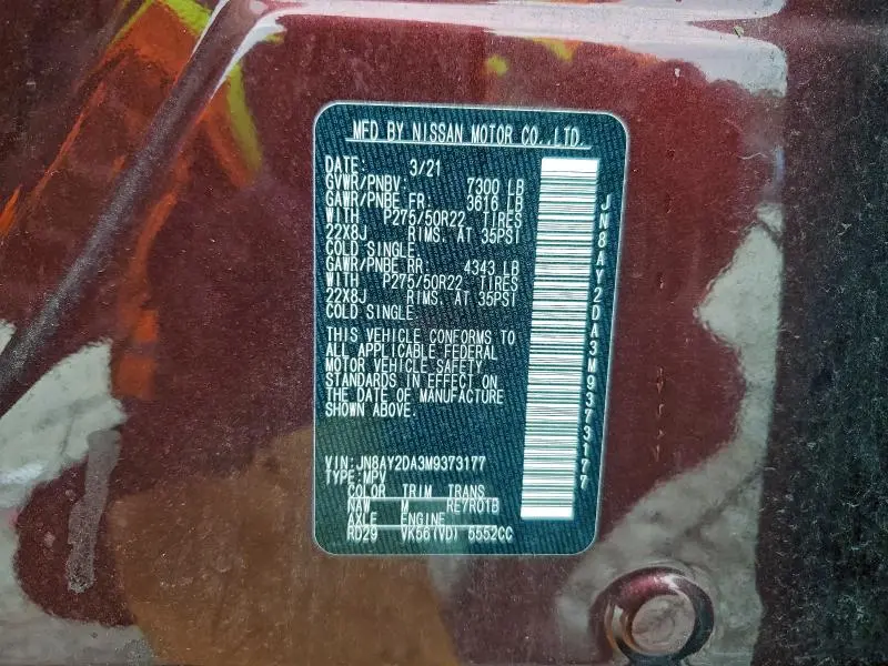 2021 NISSAN ARMADA PLATINUM  