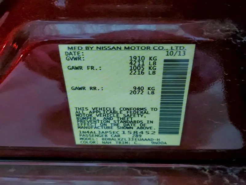 2014 NISSAN ALTIMA 2.5  