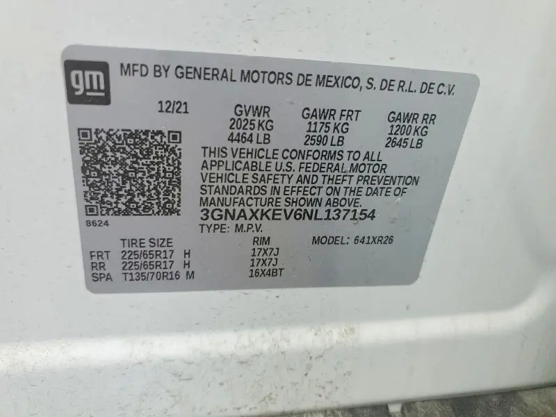 2022 CHEVROLET EQUINOX LT  