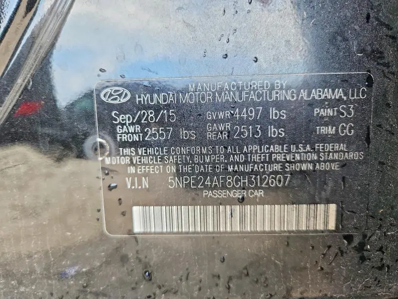 2016 HYUNDAI SONATA SE  