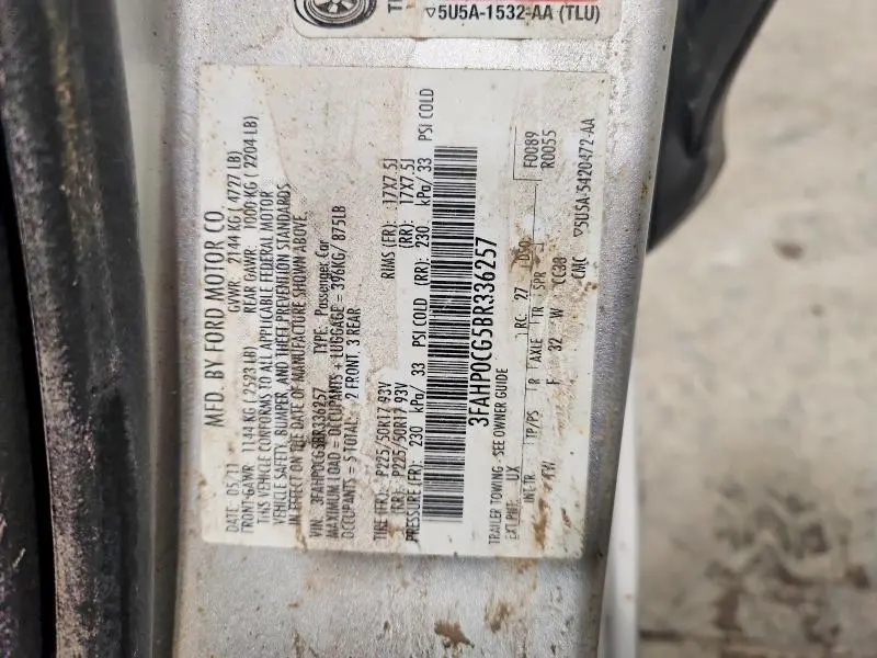 2011 FORD FUSION SEL  