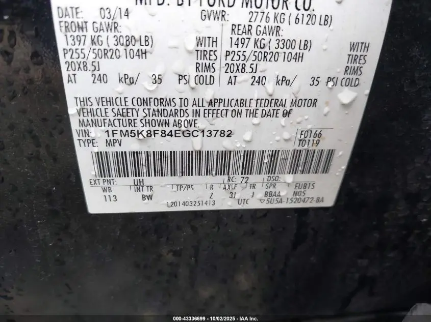 2014 FORD EXPLORER LIMITED