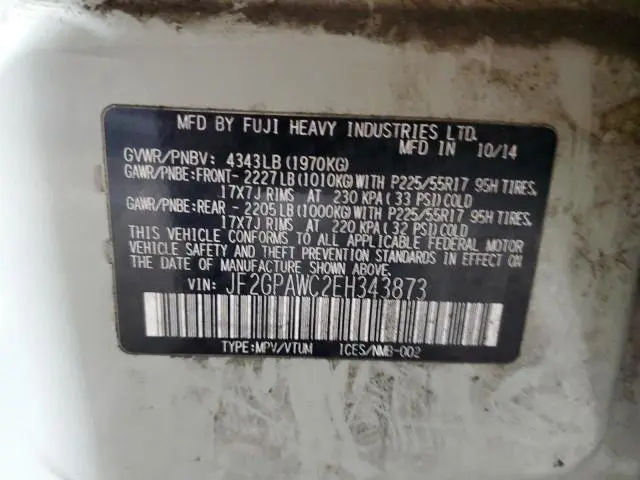 2014 SUBARU XV CROSSTREK 2.0 PREMIUM  