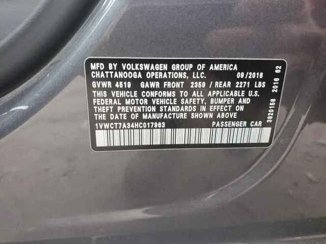 2017 VOLKSWAGEN PASSAT SEL PREMIUM  