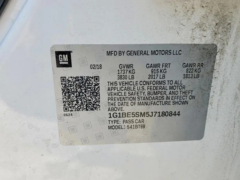 2018 CHEVROLET CRUZE LT  