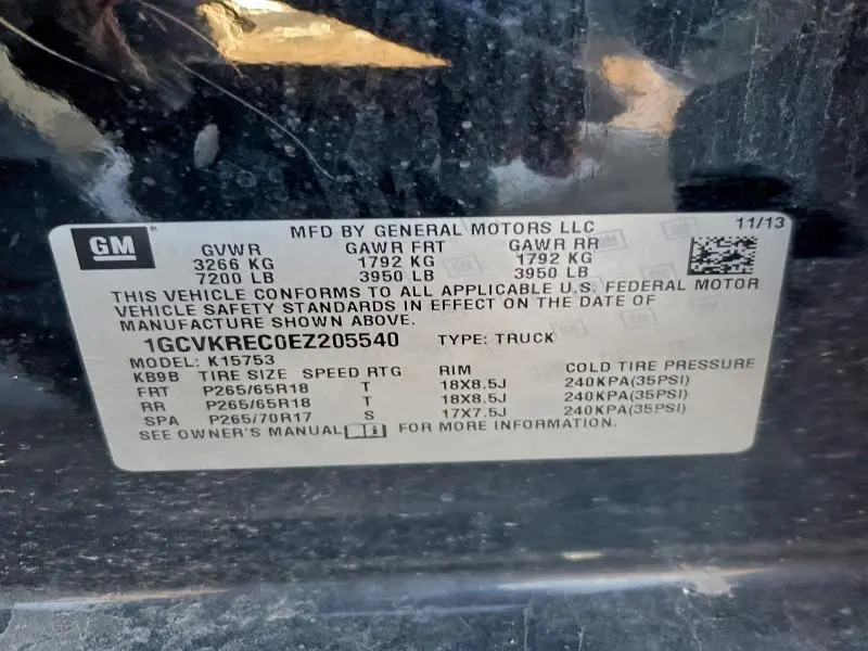 2014 CHEVROLET SILVERADO K1500 LT  