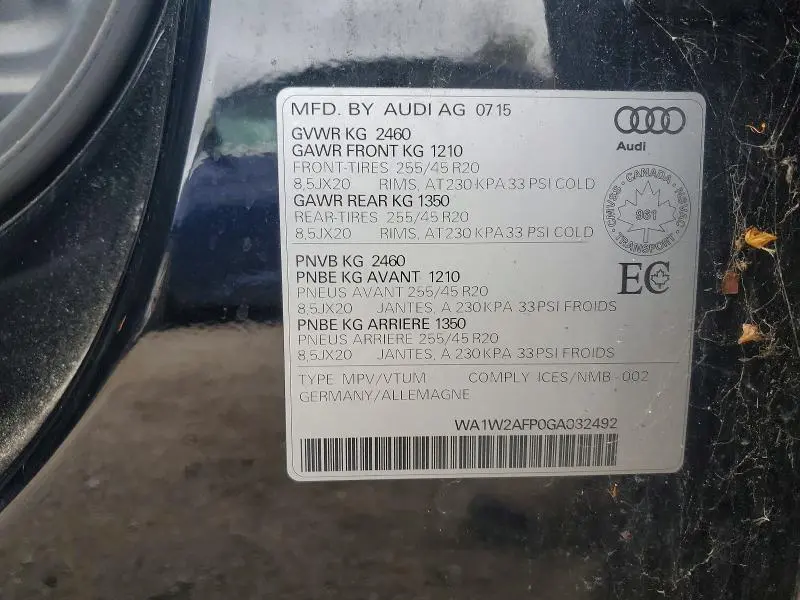 2016 AUDI Q5 TECHNIK S-LINE  