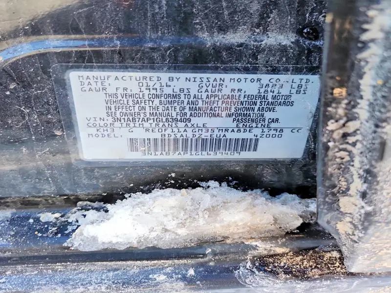 2016 NISSAN SENTRA S  