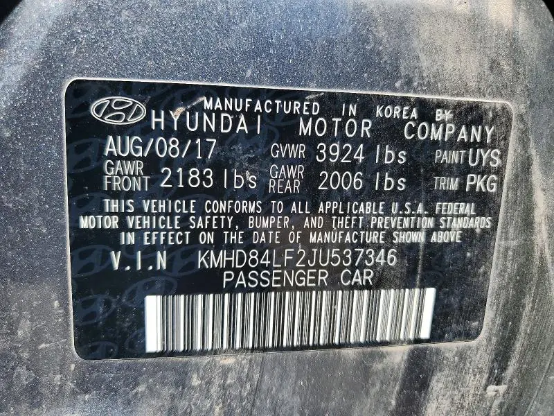 2018 HYUNDAI ELANTRA SEL  