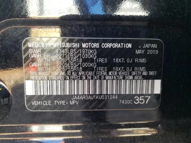 2019 MITSUBISHI OUTLANDER SPORT ES  