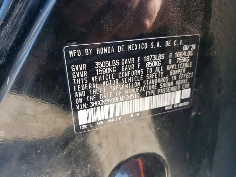 2020 HONDA FIT EX  