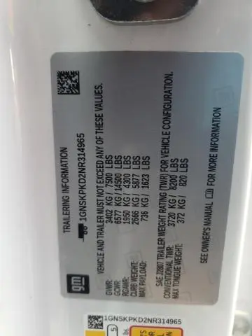 2022 CHEVROLET TAHOE K1500 Z71  