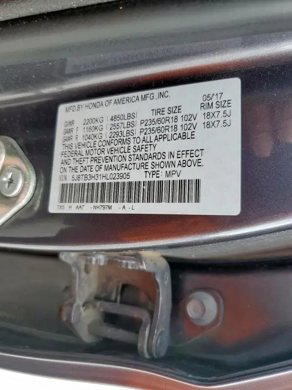 2017 ACURA RDX   