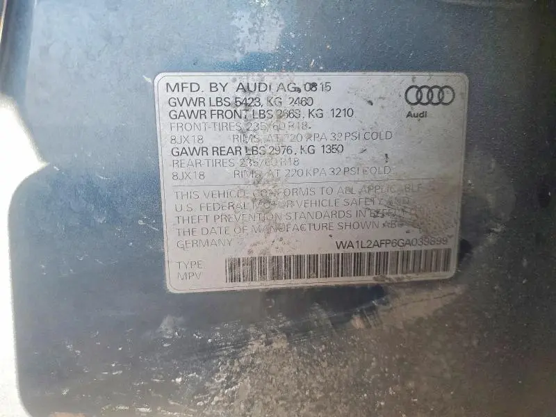 2016 AUDI Q5 PREMIUM PLUS  