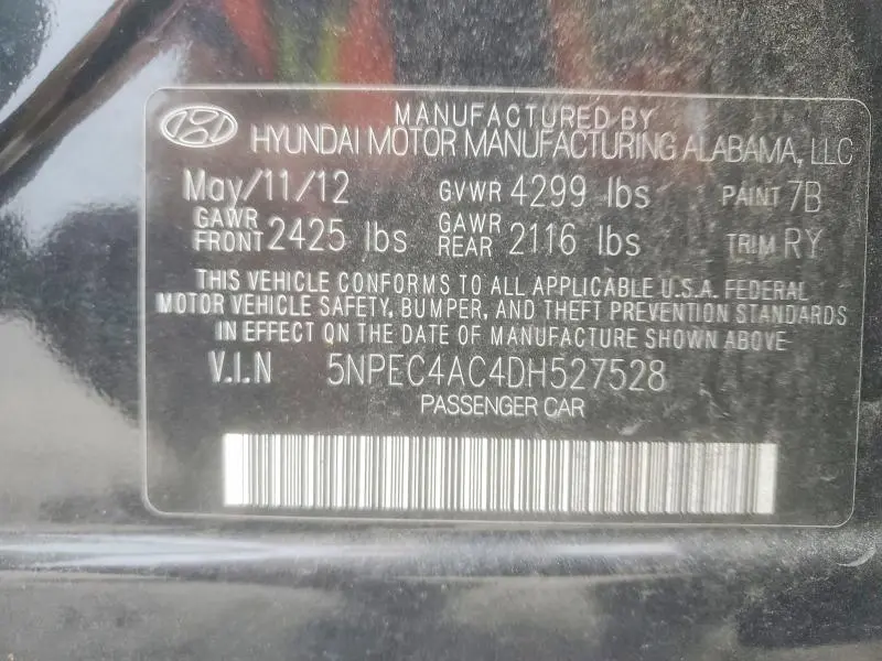 2013 HYUNDAI SONATA SE  