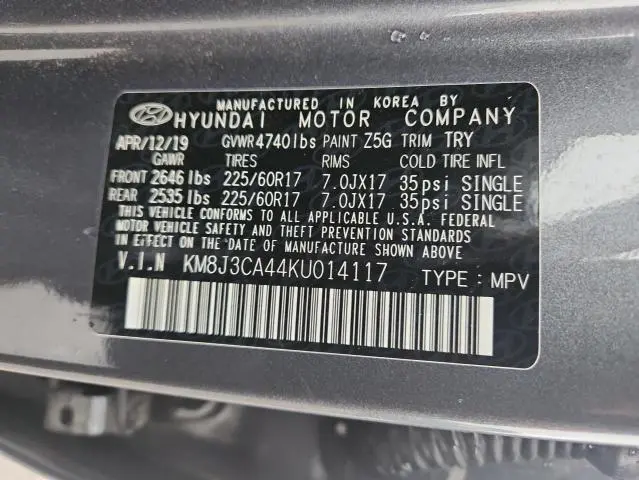 2019 HYUNDAI TUCSON LIMITED  