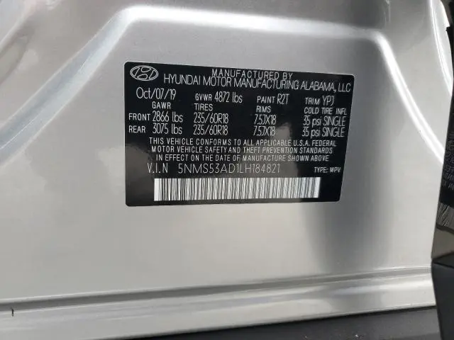 2020 HYUNDAI SANTA FE LIMITED  