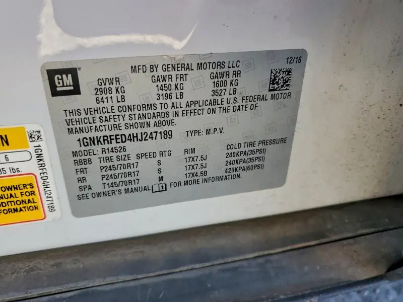 2017 CHEVROLET TRAVERSE LS  