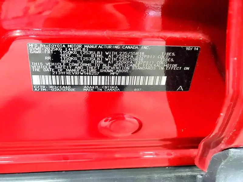 2015 TOYOTA RAV4 LIMITED  