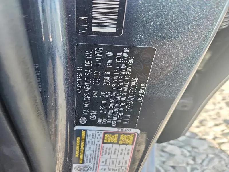 2019 KIA FORTE   