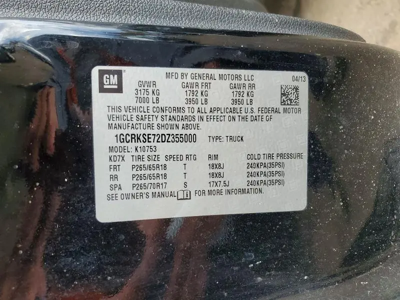 2013 CHEVROLET SILVERADO K1500 LT  