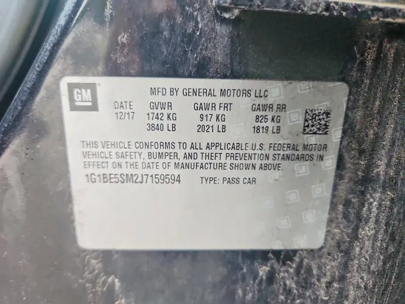2018 CHEVROLET CRUZE LT  