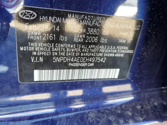 2014 HYUNDAI ELANTRA SE  