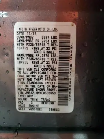 2014 NISSAN MURANO S  