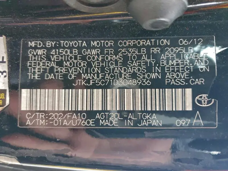 2013 TOYOTA SCION TC   