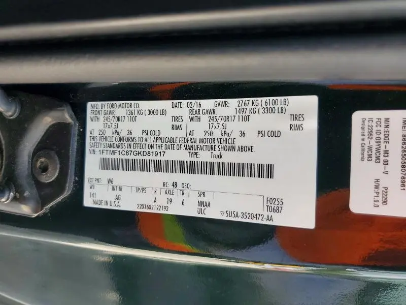 2016 FORD F150   