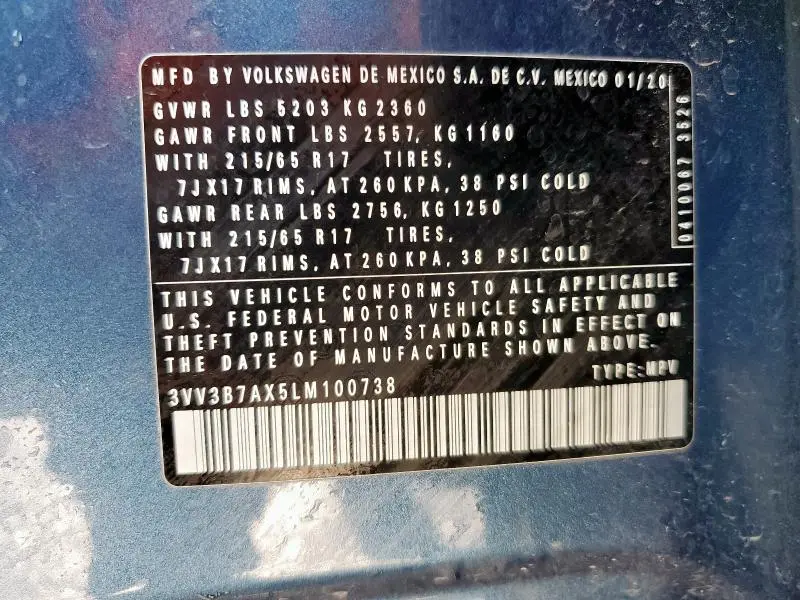 2020 VOLKSWAGEN TIGUAN SE  