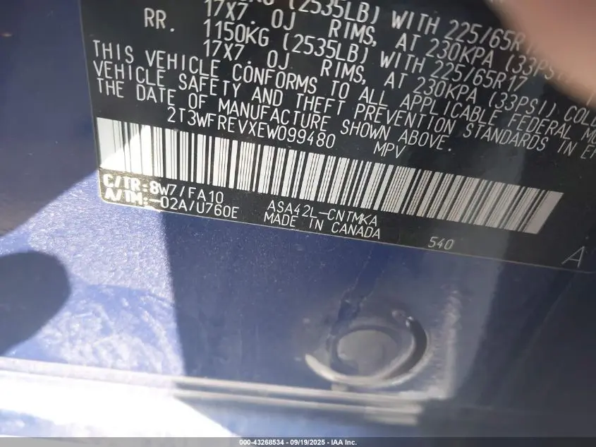 2014 TOYOTA RAV4 XLE