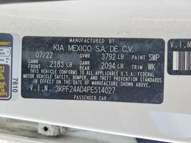 2023 KIA FORTE LXS  
