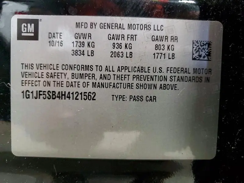2017 CHEVROLET SONIC PREMIER  