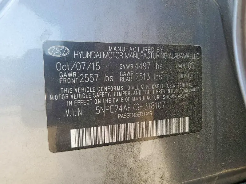2016 HYUNDAI SONATA SE  