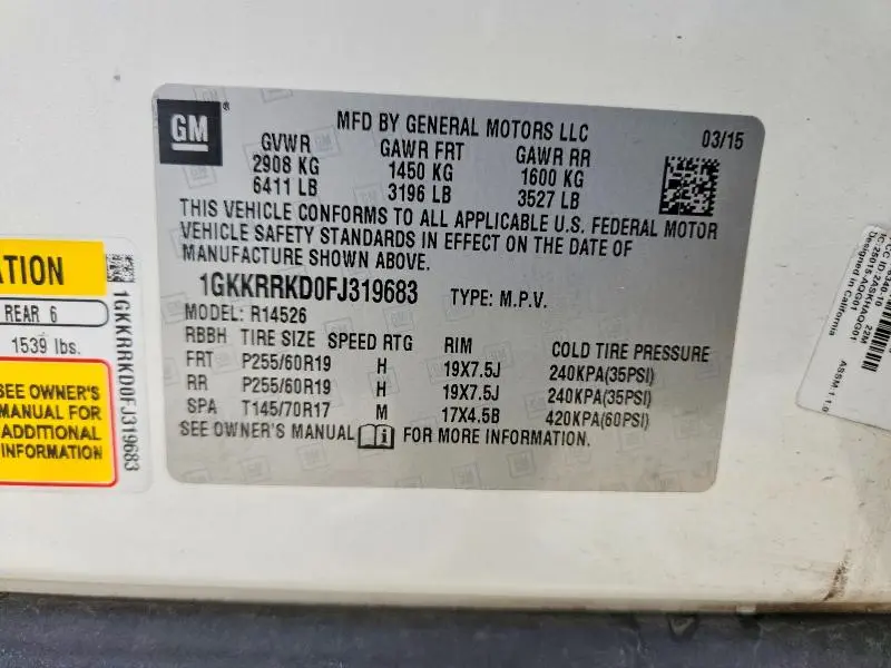 2015 GMC ACADIA SLT-1  