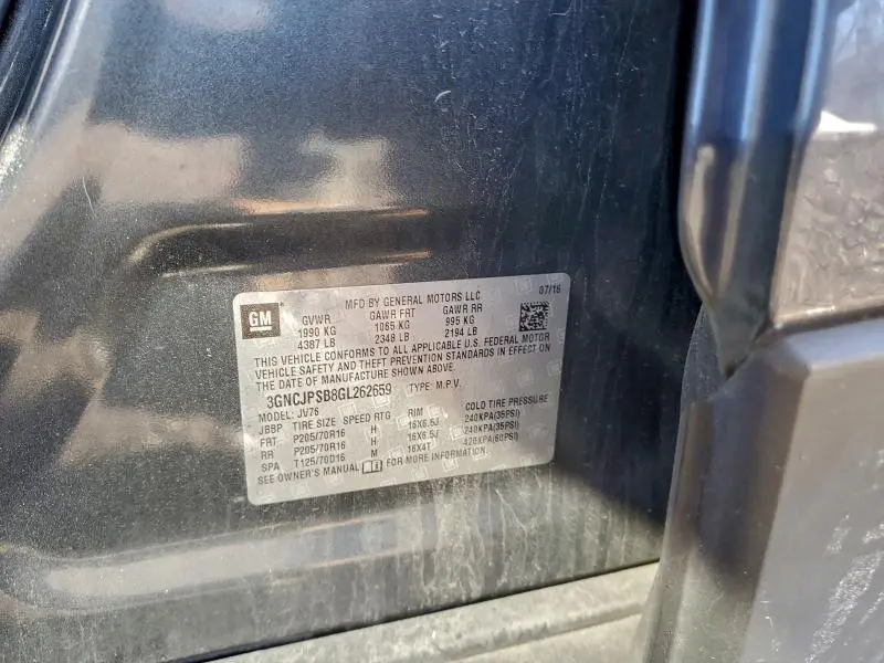 2016 CHEVROLET TRAX 1LT  