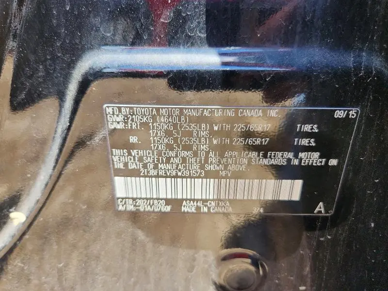 2015 TOYOTA RAV4 LE  