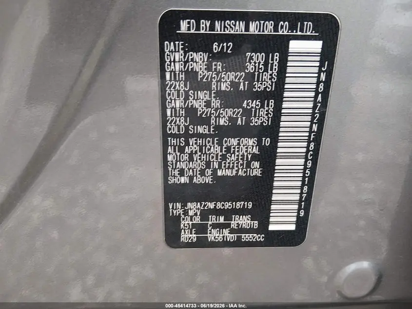 2012 INFINITI QX56  