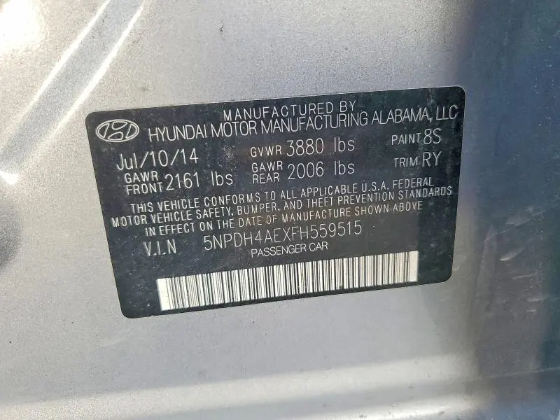 2015 HYUNDAI ELANTRA   
