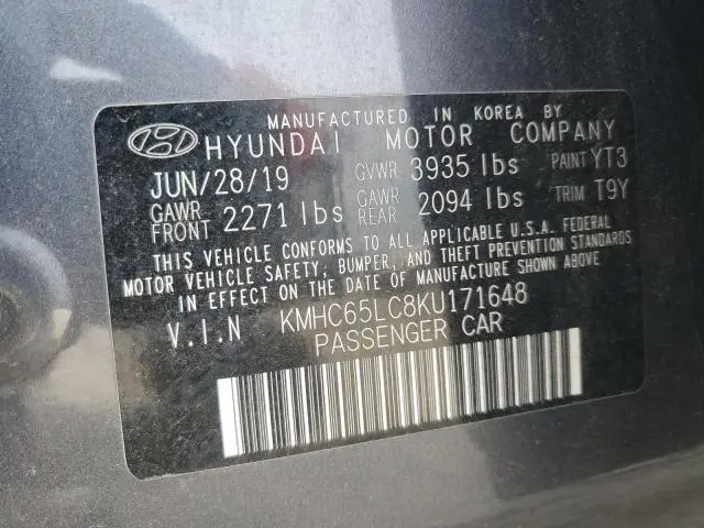 2019 HYUNDAI IONIQ BLUE  