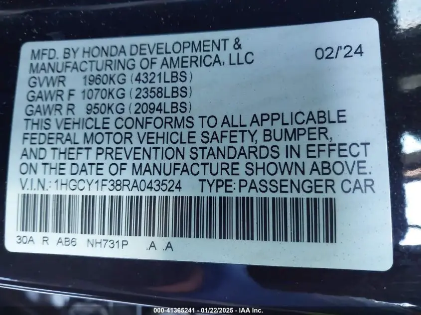 2024 HONDA ACCORD EX